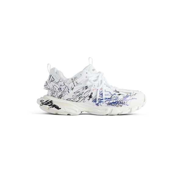 AUTOGRAPHED TRACK SNEAKER IN WHITE/BLACK/BLUE/RED