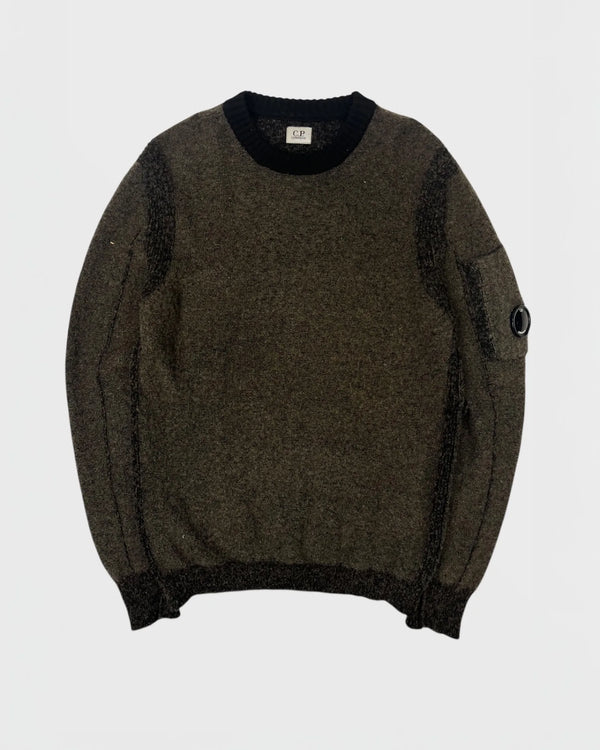 Pull C.P. Company Maille Bouclette Marron Chiné