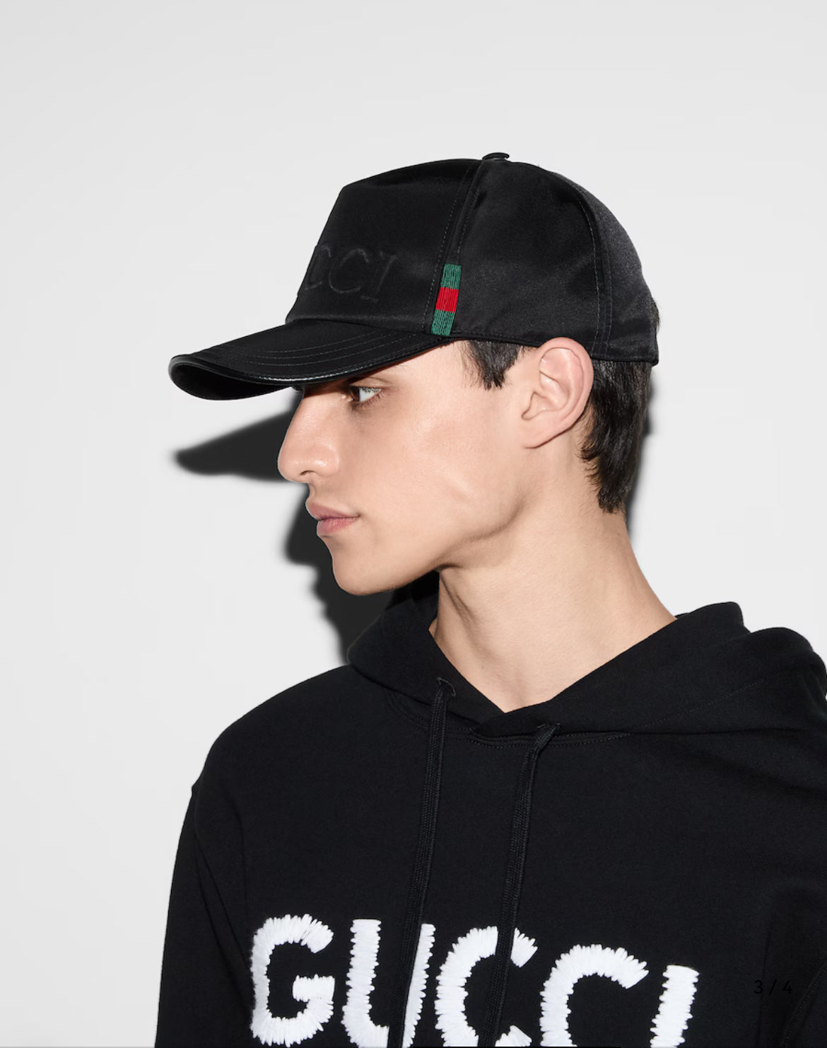 Nylon baseball cap with Gucci logo