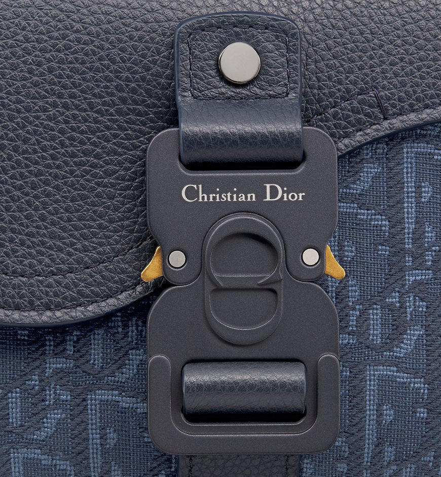 Dior Mini sac Messenger à rabat Saddle Bleu Marine