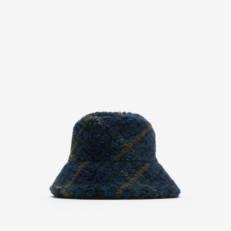 Midnight Clay Check Fleece Bucket Hat