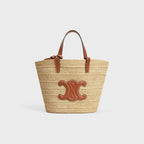 Céline - Classic Panier petit modèle Souple Raphia et veau