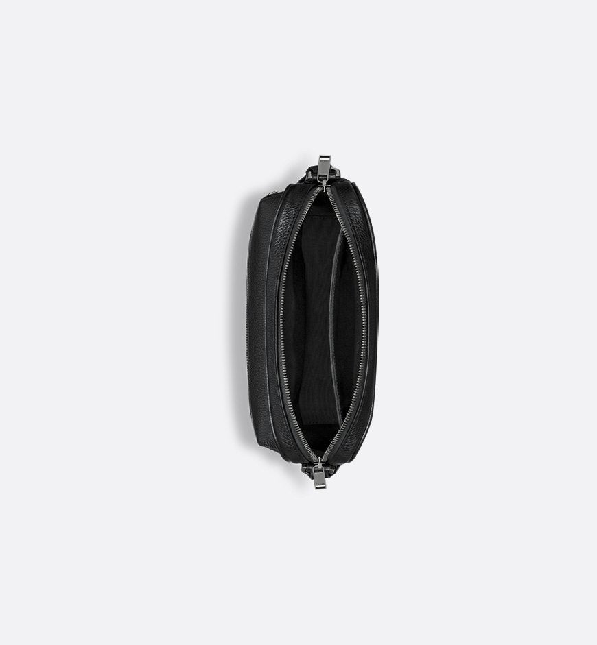 Rider 2.0 Black and Beige Zipped Messenger Bag