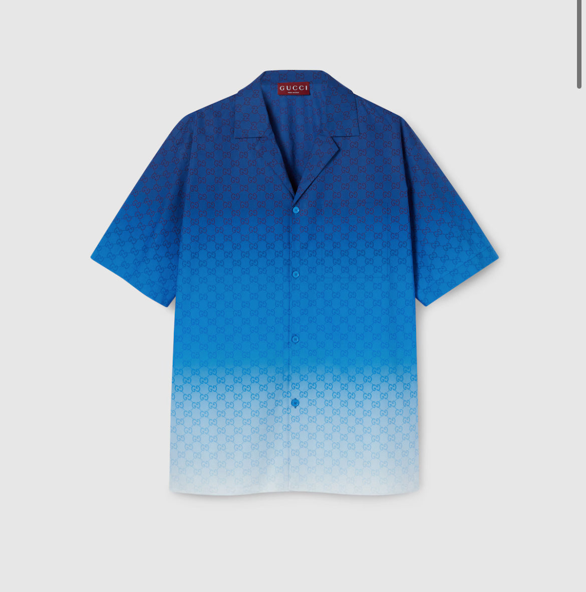 Printed cotton poplin bowling shirt