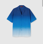 Printed cotton poplin bowling shirt