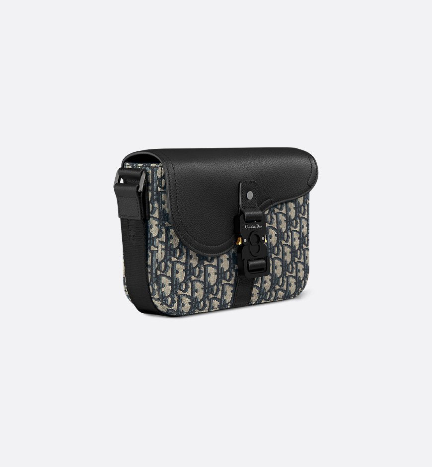 Dior Sac Messenger à rabat Saddle Small Noir et Beige