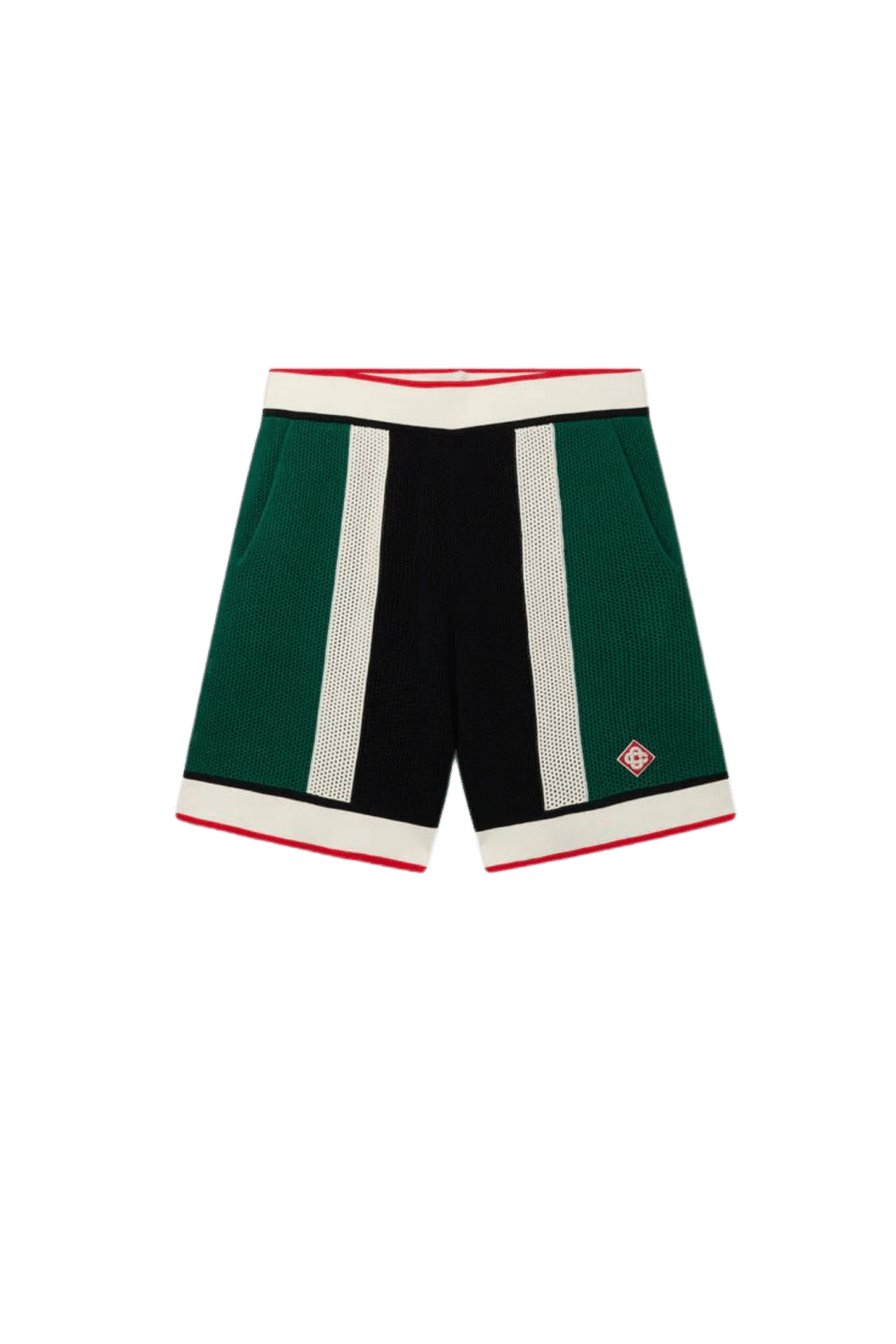 STRIPED KNITTED TENNIS SHORTS