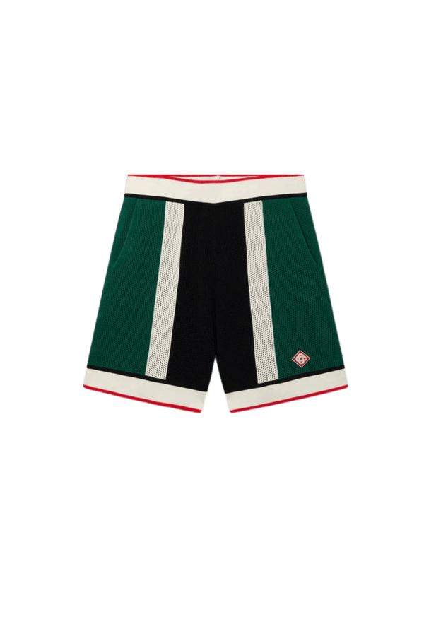 STRIPED KNITTED TENNIS SHORTS