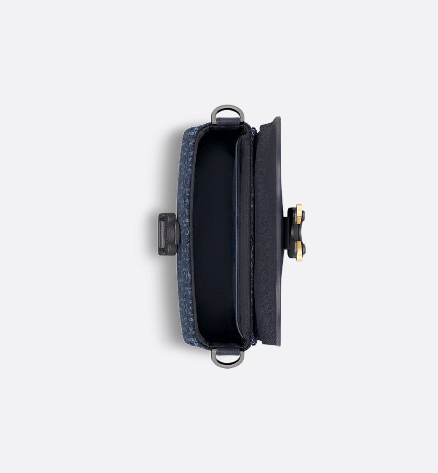 Dior Mini sac Messenger à rabat Saddle Bleu Marine