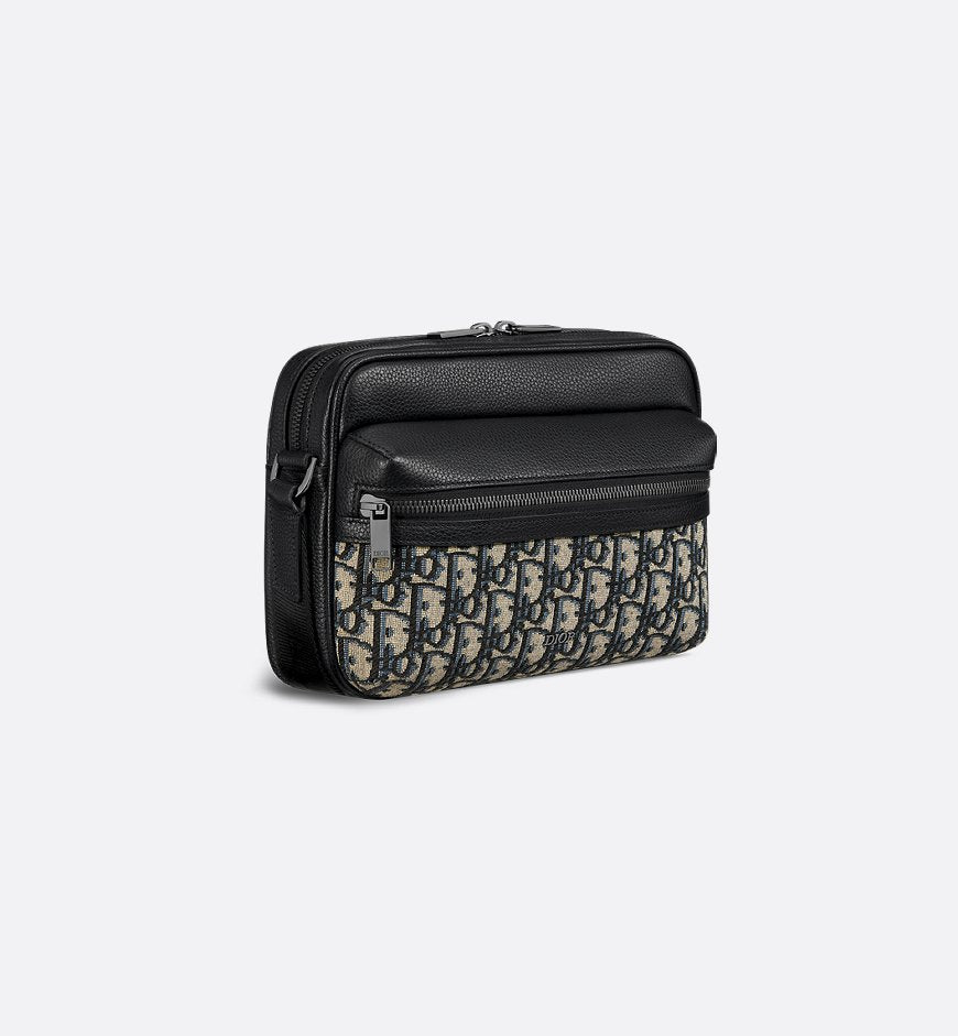 Dior Sac Messenger zippé Rider 2.0 Noir et Beige
