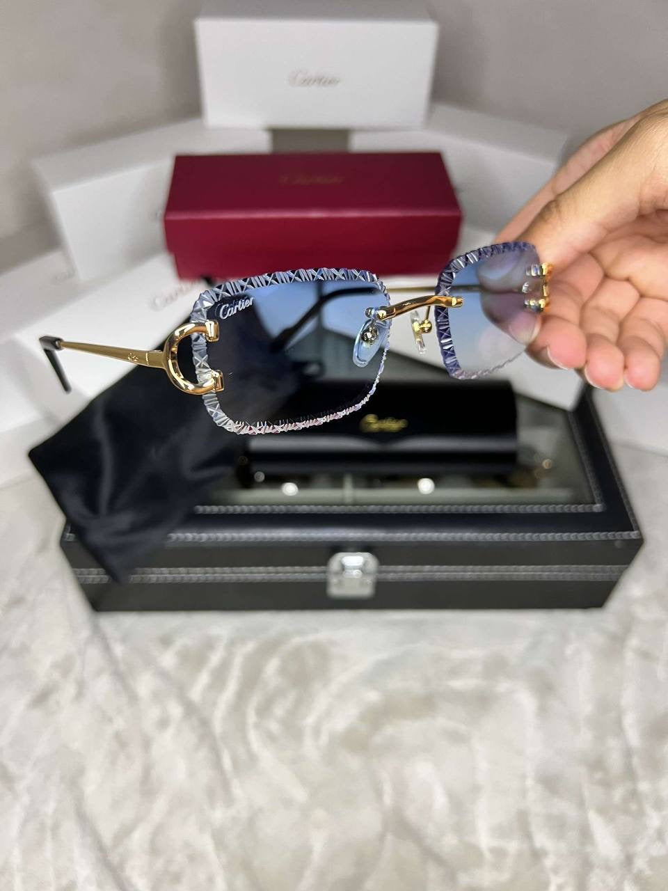 Cartier 4 Season Sunglasses with cut lenses