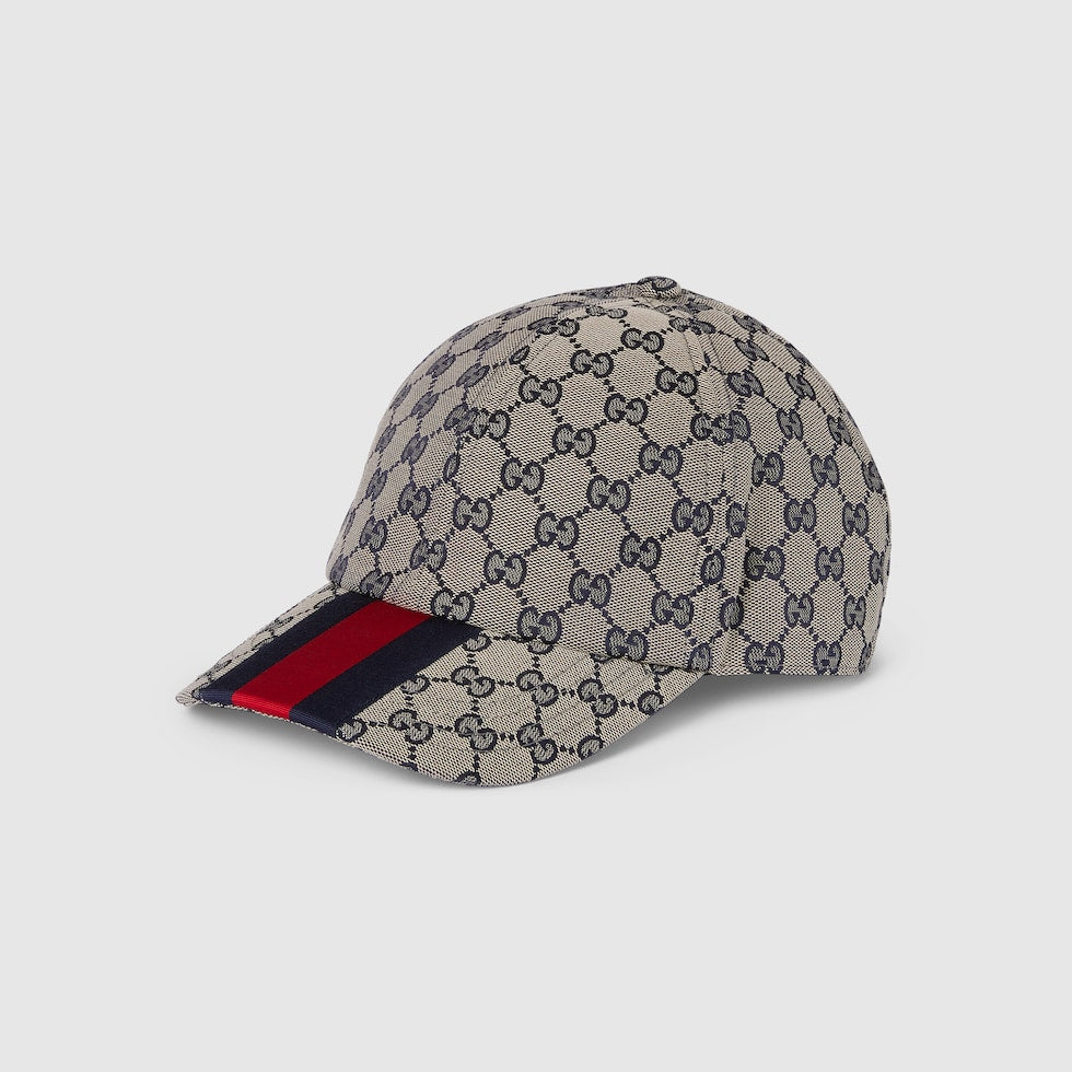 ORIGINAL GG CANVAS BASEBALL HAT Beige BLUE