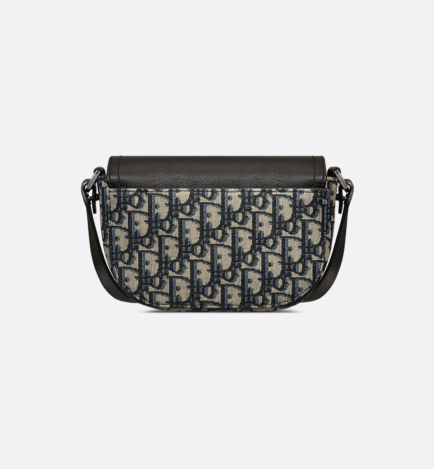 Dior Mini sac Messenger à rabat Saddle Noir et Beige