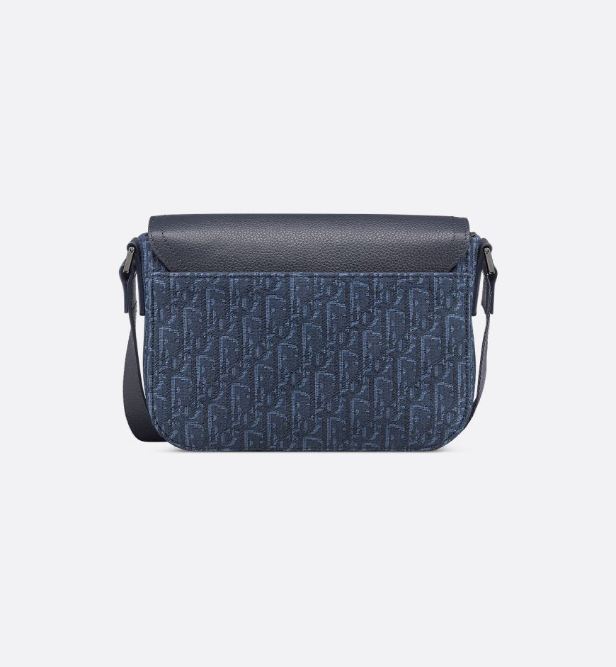 Dior Sac Messenger à rabat Saddle Small bleu marine