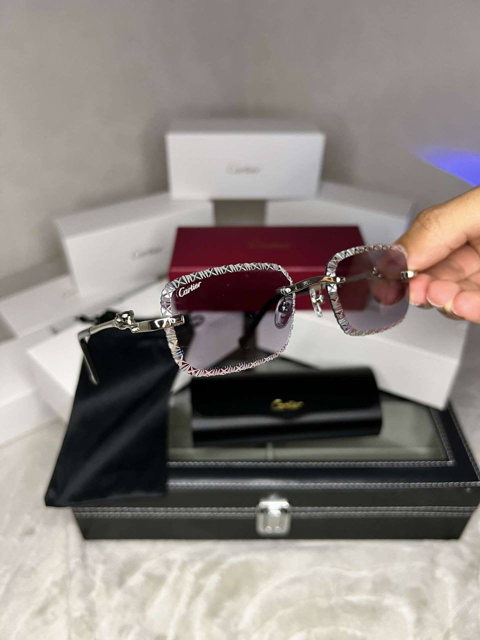 Cartier 4 Season Sunglasses with cut lenses