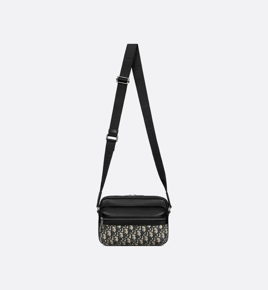 Dior Sac Messenger zippé Rider 2.0 Noir et Beige