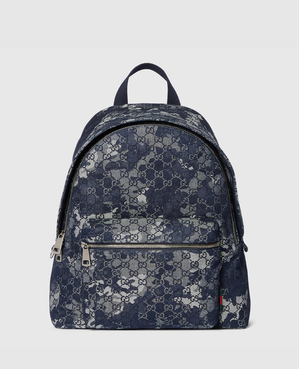 Large GG denim backpack