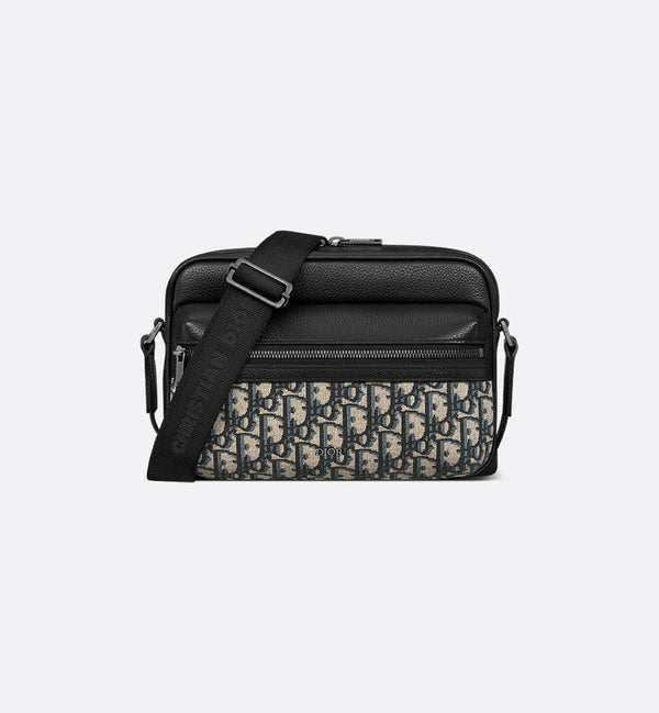 Dior Sac Messenger zippé Rider 2.0 Noir et Beige