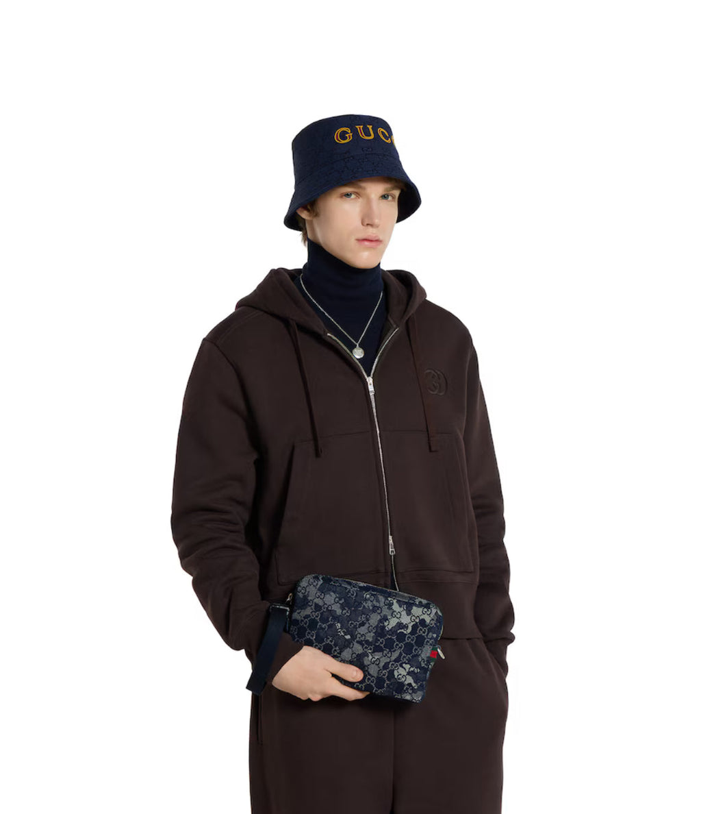 GG Small Denim Shoulder Bag