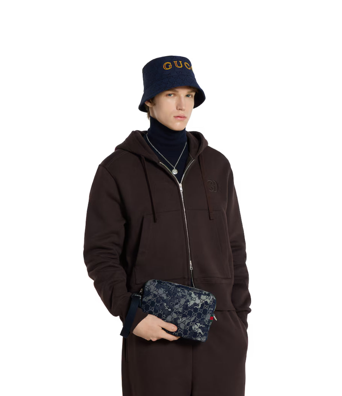 GG Small Denim Shoulder Bag