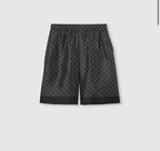 Silk twill shorts with print