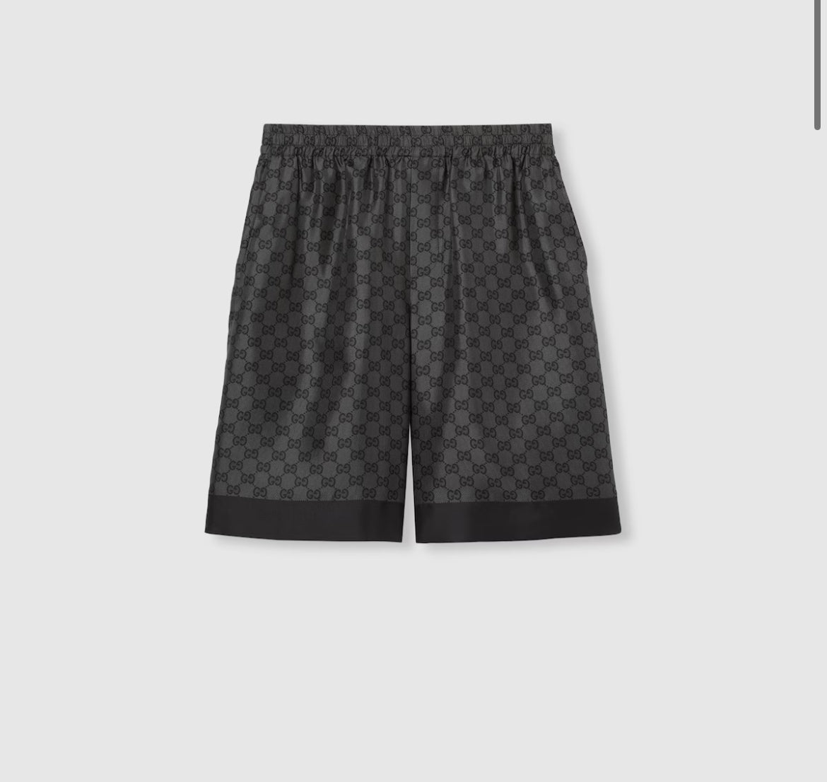 Silk twill shorts with print