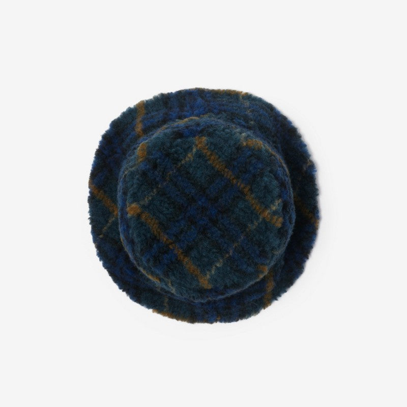 Midnight Clay Check Fleece Bucket Hat