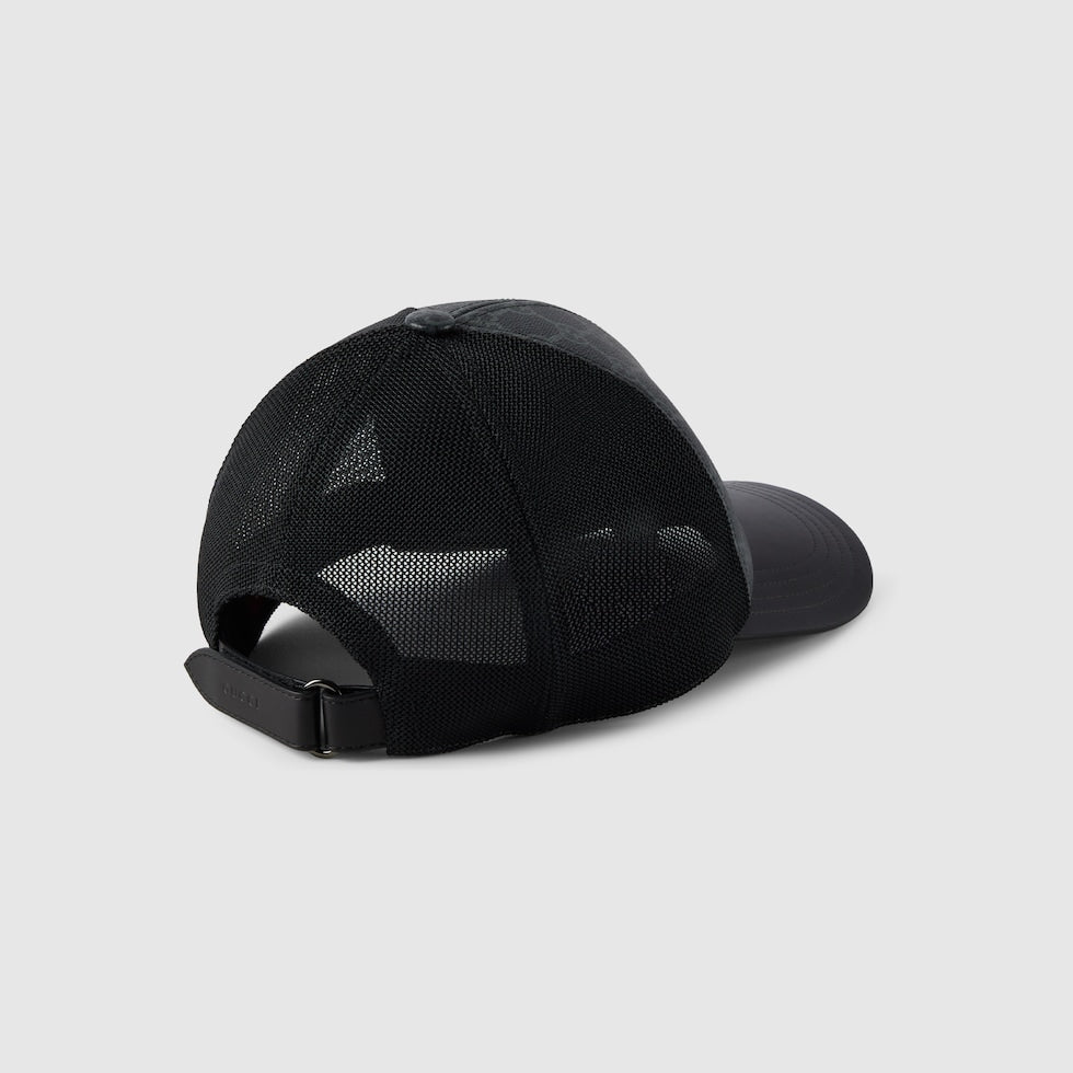 GG MONOGRAM CANVAS BASEBALL CAP Black