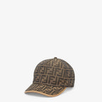 Brown FF jacquard fabric baseball cap
