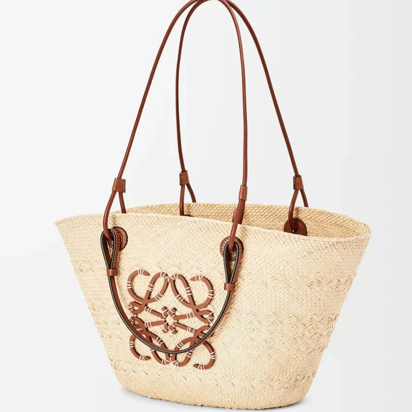 Loewe - Anagram basket in Iraca palm and calfskin