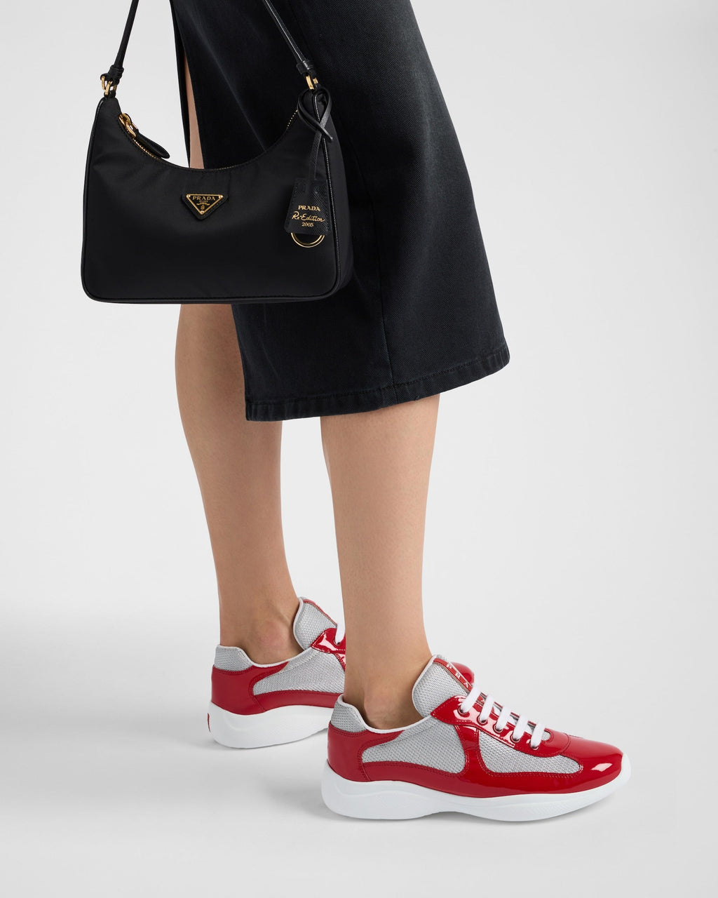 Prada America’s Cup Red Bike Fabric Sneakers