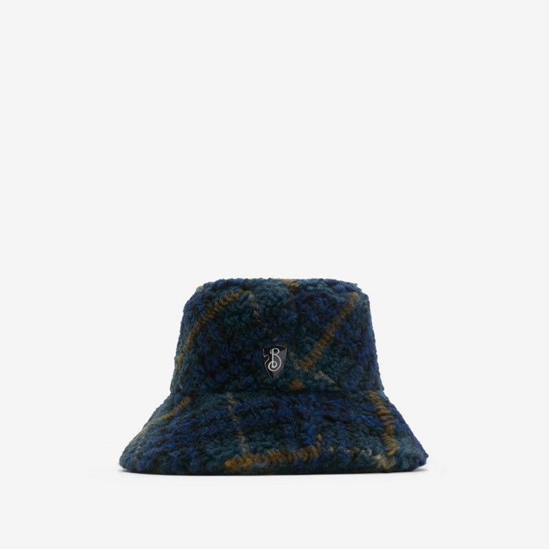 Midnight Clay Check Fleece Bucket Hat