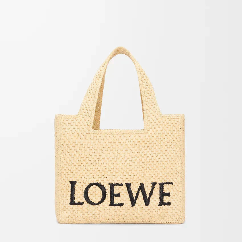LOEWE - Raffia Font Tote Small