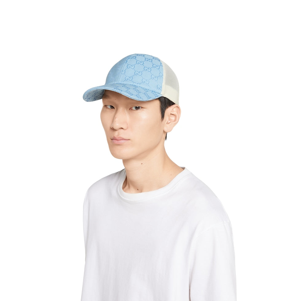 BLUE WHITE ORIGINAL GG CANVAS BASEBALL HAT
