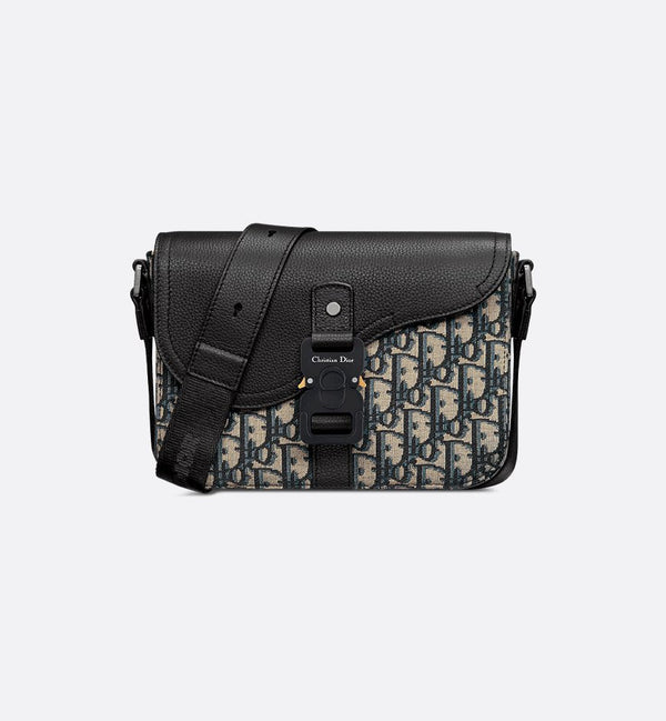 Dior Sac Messenger à rabat Saddle Small Noir et Beige