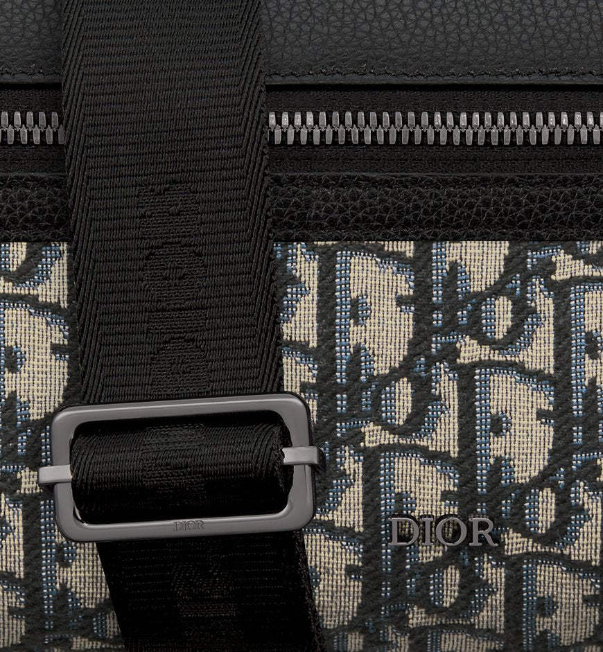 Dior Sac Messenger zippé Rider 2.0 Noir et Beige
