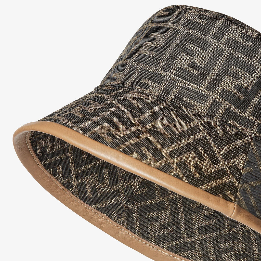 Brown FF jacquard bucket hat