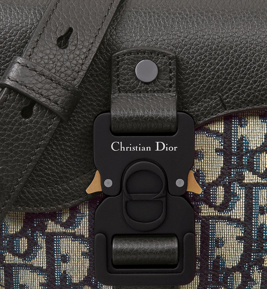 Dior Mini sac Messenger à rabat Saddle Noir et Beige