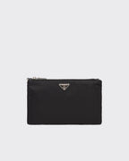Re-Nylon and Saffiano leather pouch