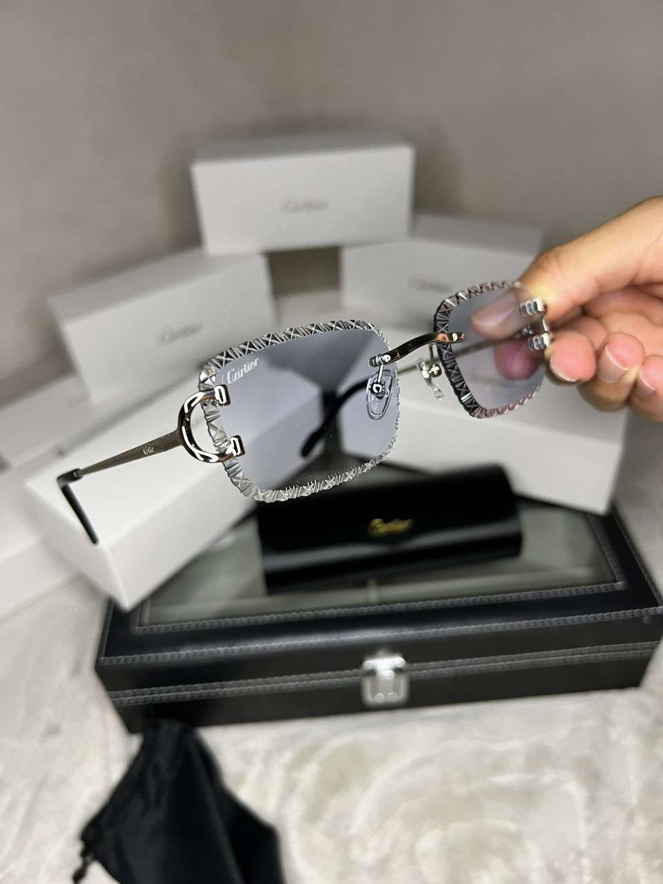 Cartier 4 Season Sunglasses with cut lenses