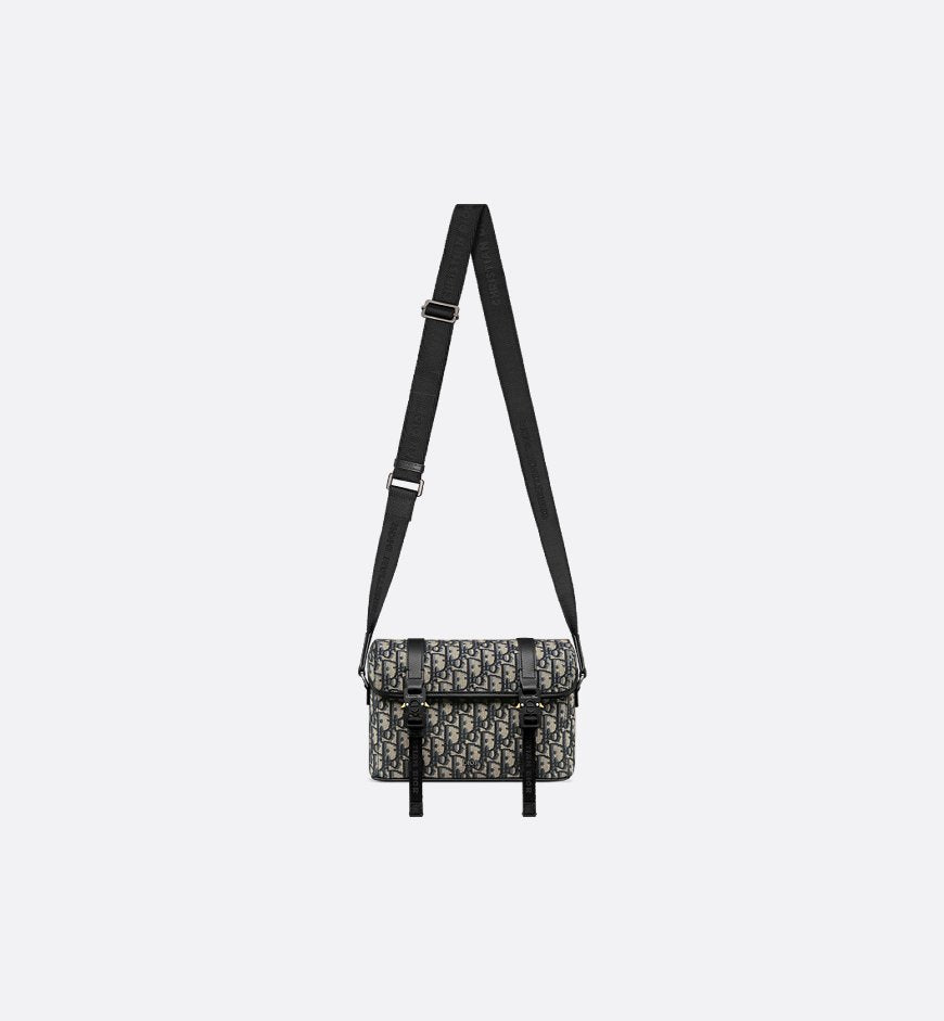 Dior Sac Messenger à rabat Hit The Road Noir et Beige