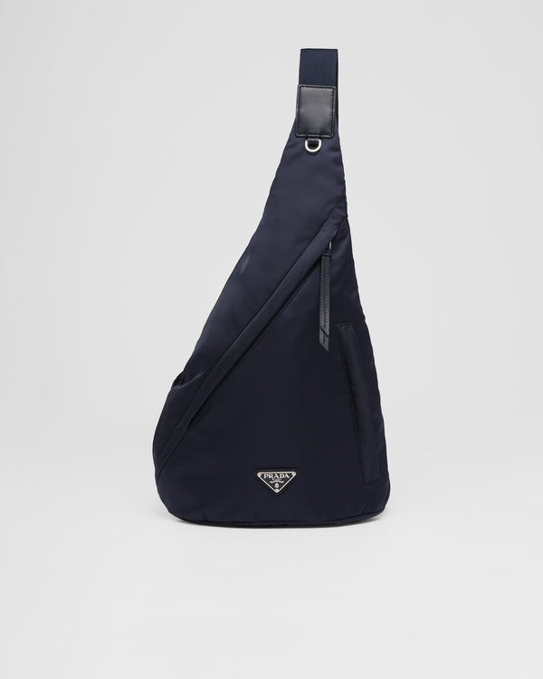 Re-Nylon and leather backpack