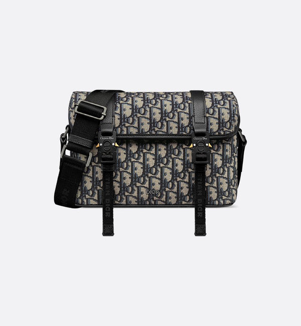 Dior Sac Messenger à rabat Hit The Road Noir et Beige