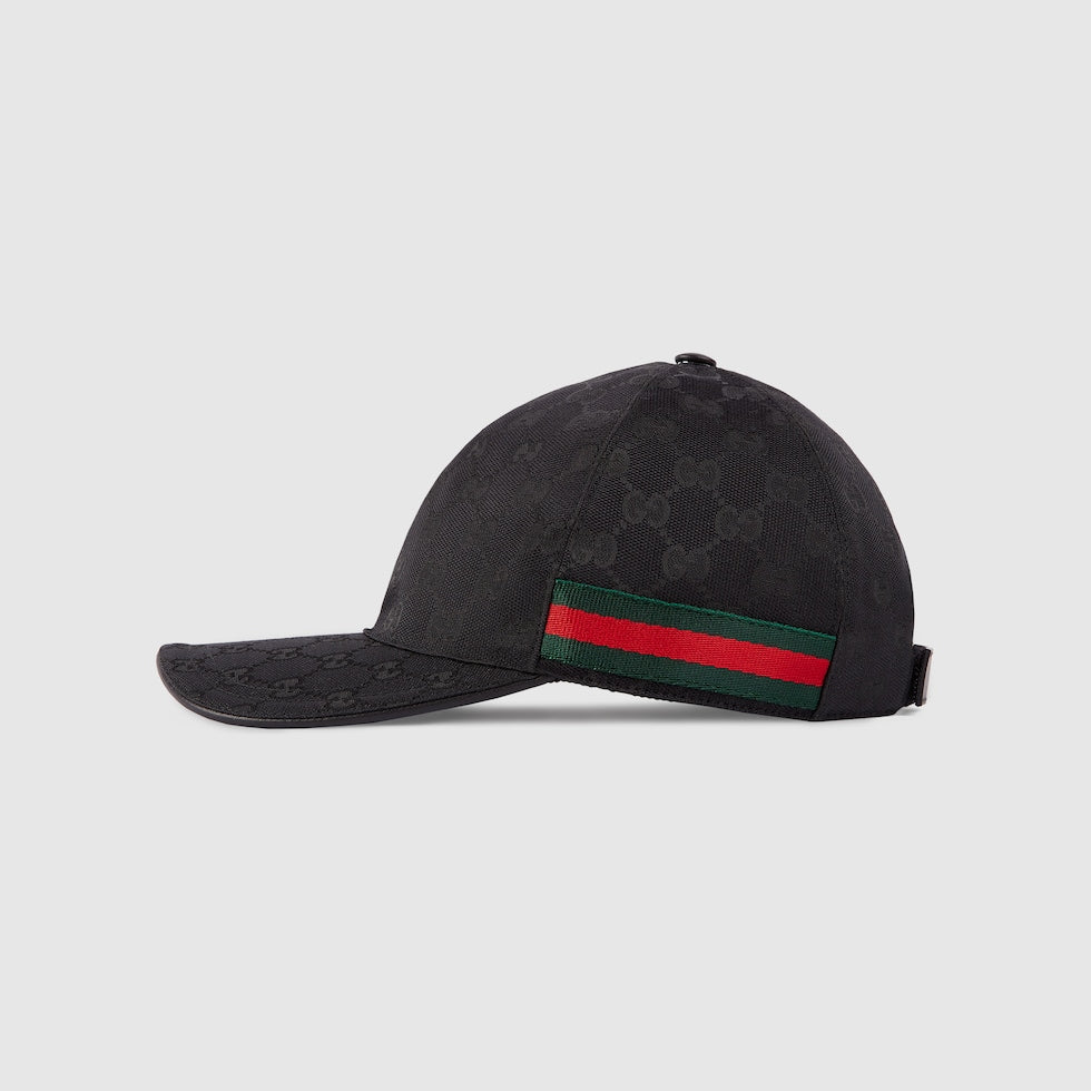 WEB-STRIPED BASEBALL CAP Black