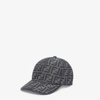 Blue FF jacquard fabric baseball cap