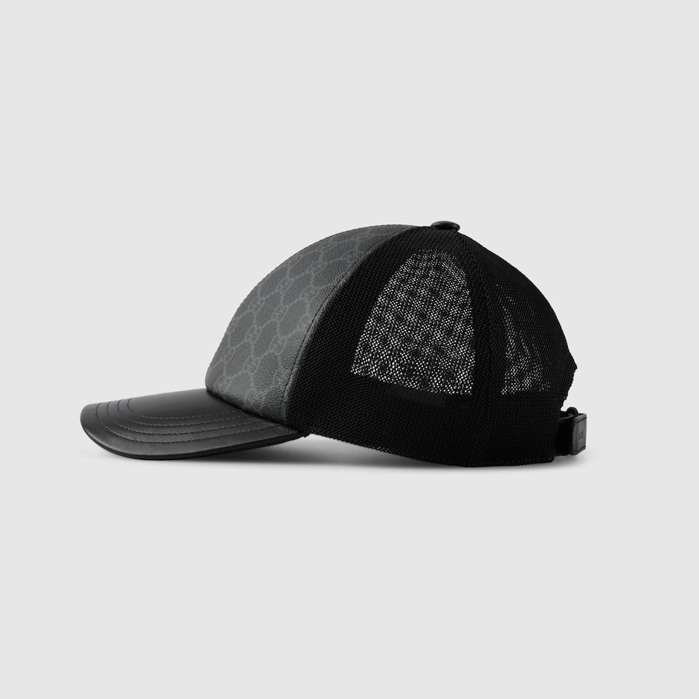 GG MONOGRAM CANVAS BASEBALL CAP Black