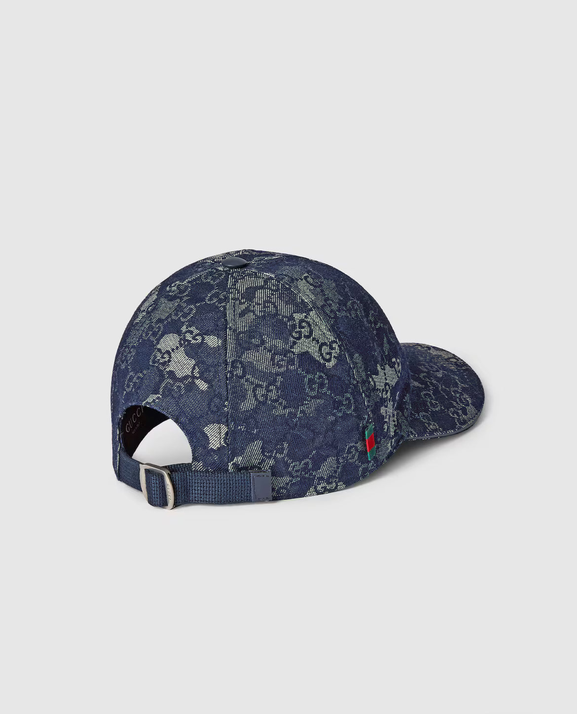 GG denim baseball hat with Web stripe detail