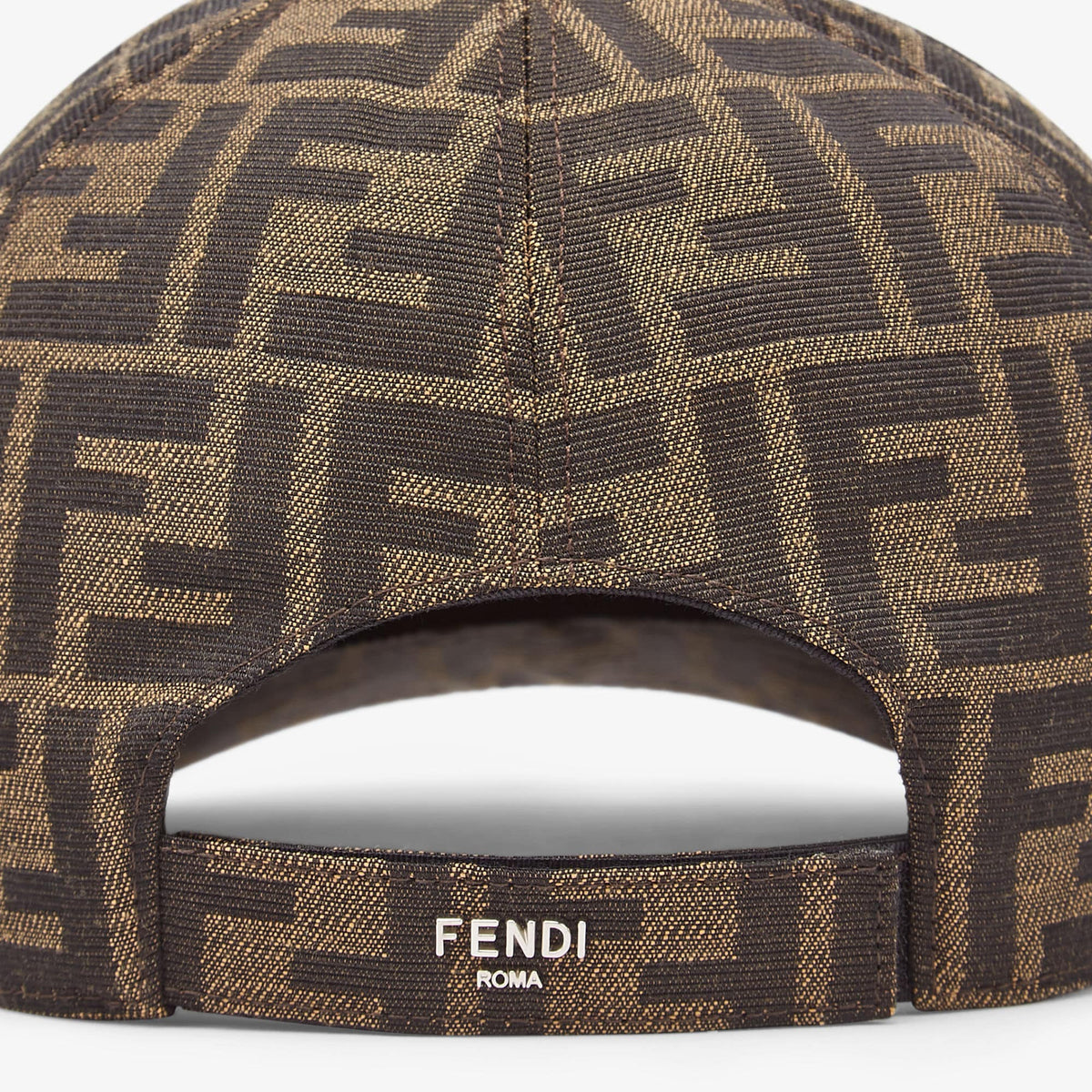 Brown FF jacquard fabric baseball cap