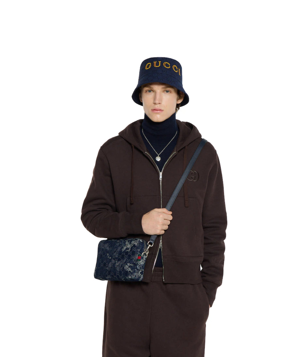 GG Small Denim Shoulder Bag