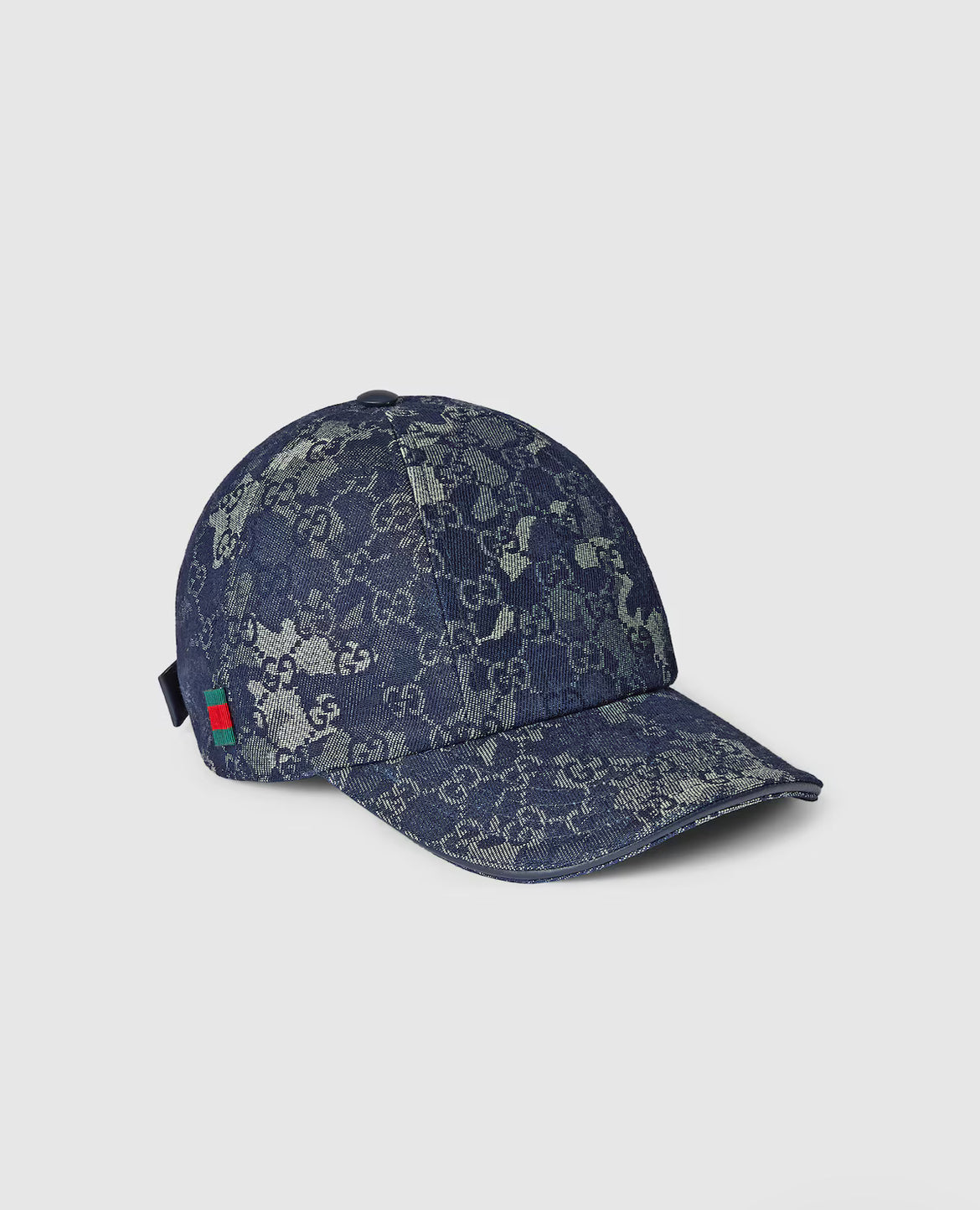 GG denim baseball hat with Web stripe detail
